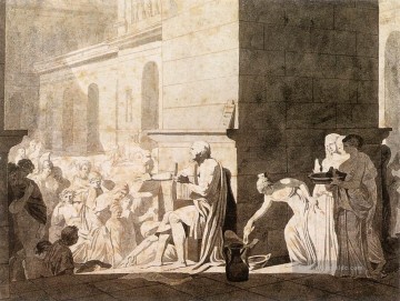 Homer Rezitieren seine Verse an den Griechen Neoklassizismus Jacques Louis David Ölgemälde